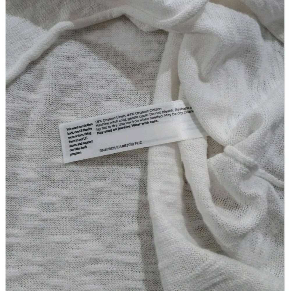 Eileen Fisher Womens XXS White Linen Organic Cotton Cowl Neck Sleeveless Top - Picture 5 of 8